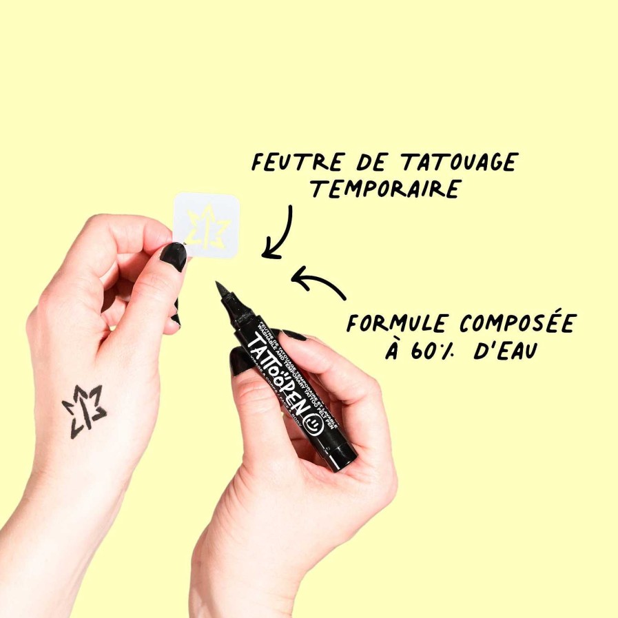 Poumpilata Feutre De Tatouage Temporaire Noir Tattoopen Nailmatic