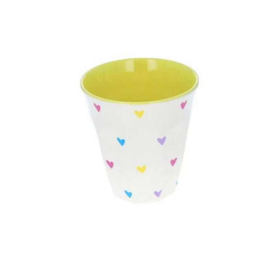 Poumpilata Grand Verre En M Lamine Multicoeurs Jaune