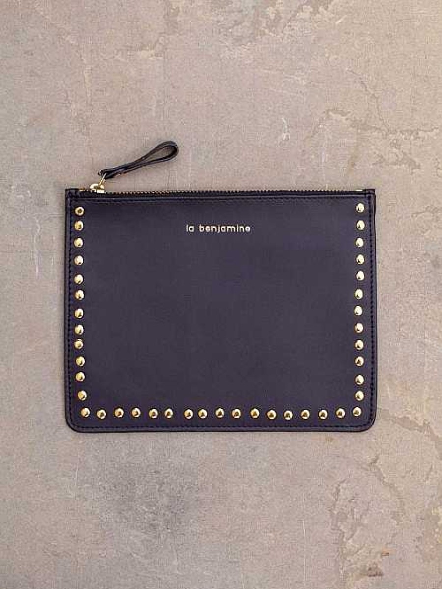 Poumpilata Pochette L Cuir Noir