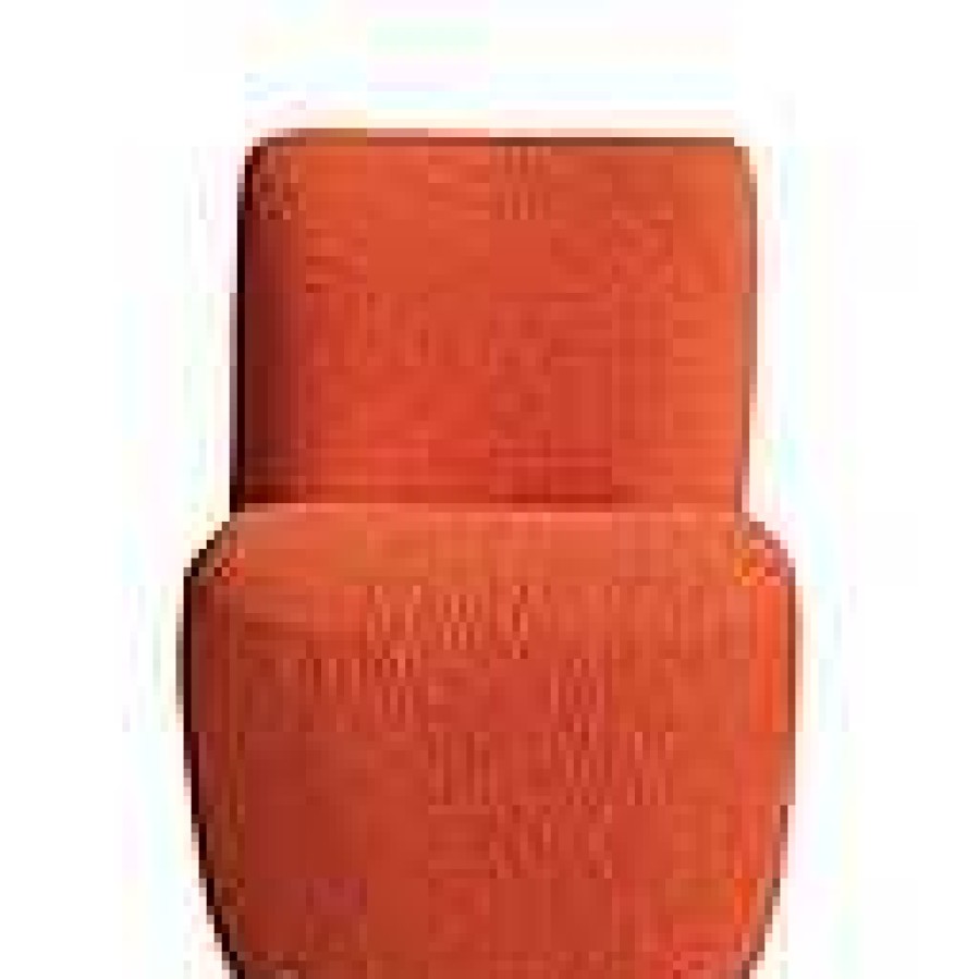 Poumpilata Fauteuil Eve Tissu Bouclette Orange L58 P73 H71Cm