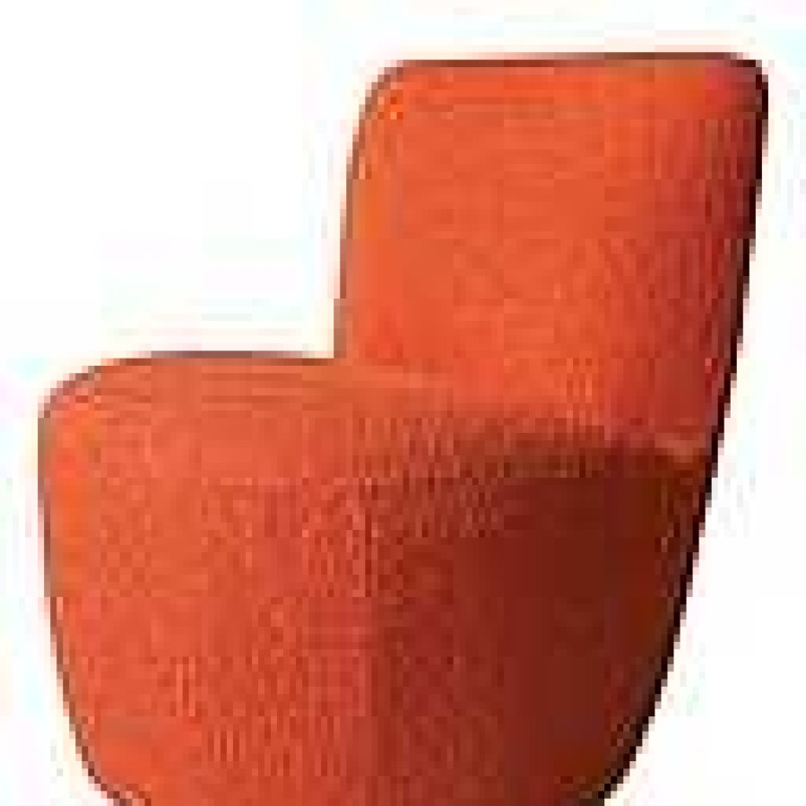 Poumpilata Fauteuil Eve Tissu Bouclette Orange L58 P73 H71Cm