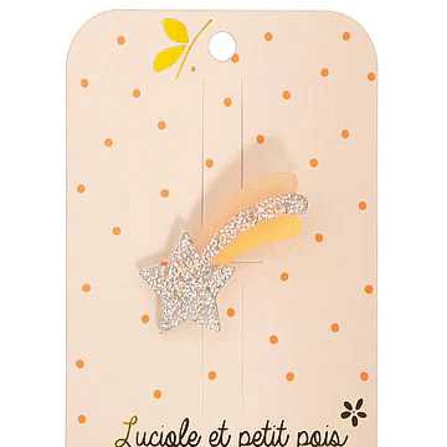 Poumpilata Barrette Toile Filante Nacre & Glitter Luciole Et Petit Pois